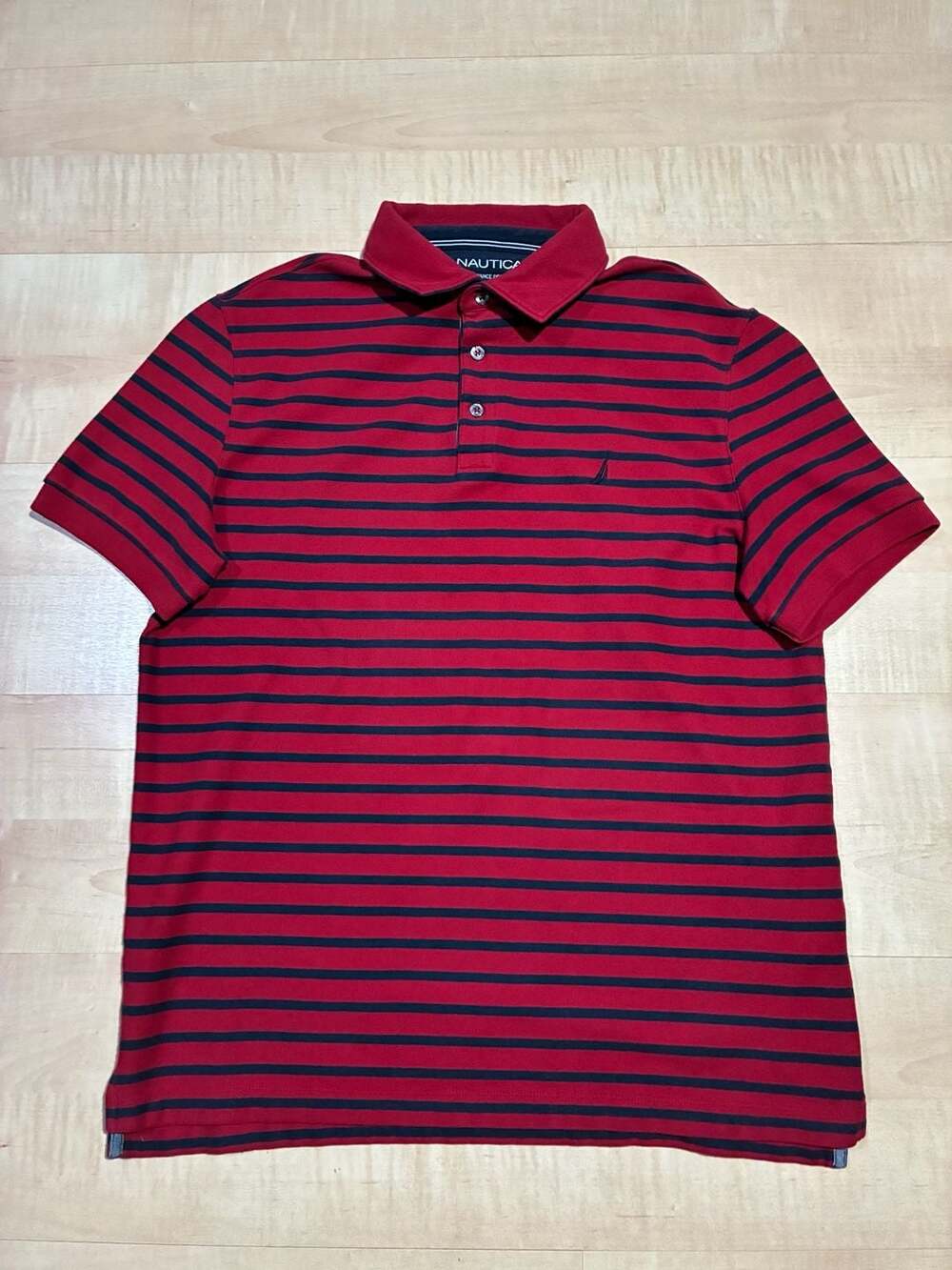 Nautica Men's Performance Deck Shirt Classic Fit Striped Polo Shirt